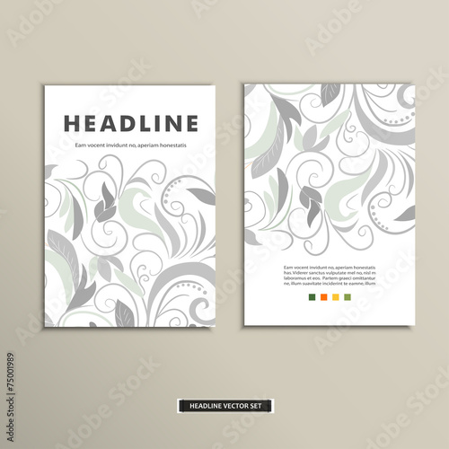Book cover with flowers. Vector vintage design
