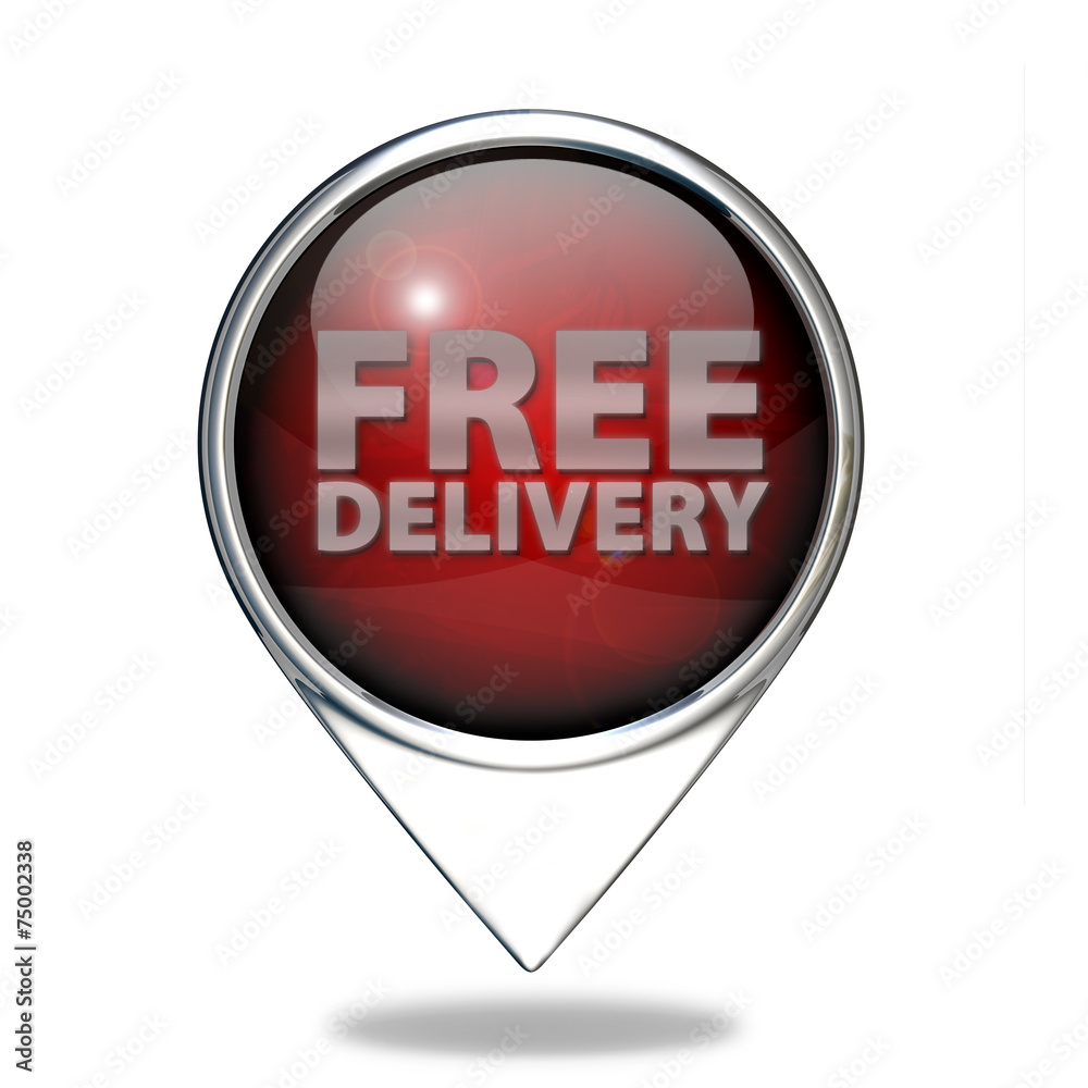 Free delivery pointer icon on white background Free delivery pointer icon on white background