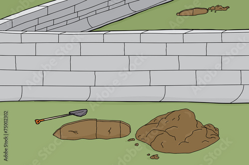 Holes and Boundary Wall