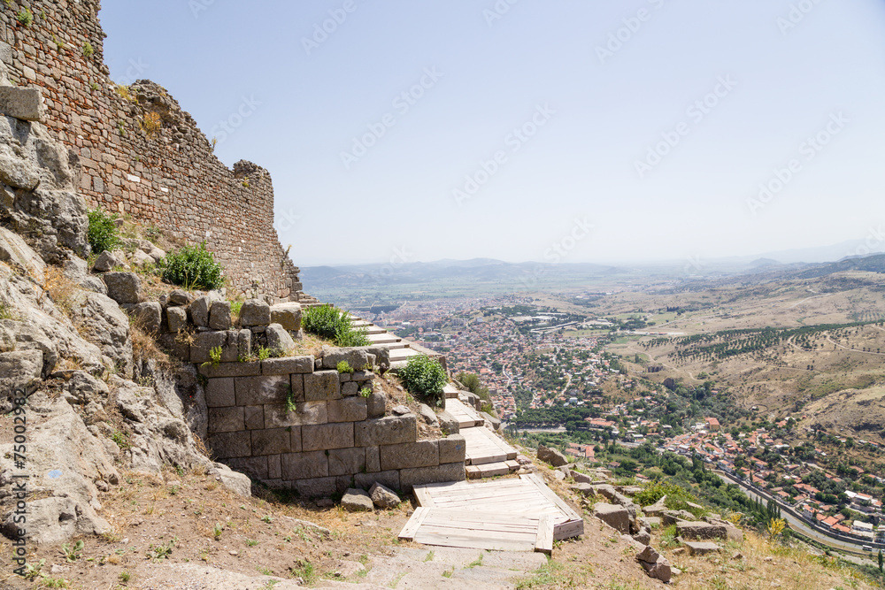 Acropolis of Pergamum. Landscape with ancient fortification