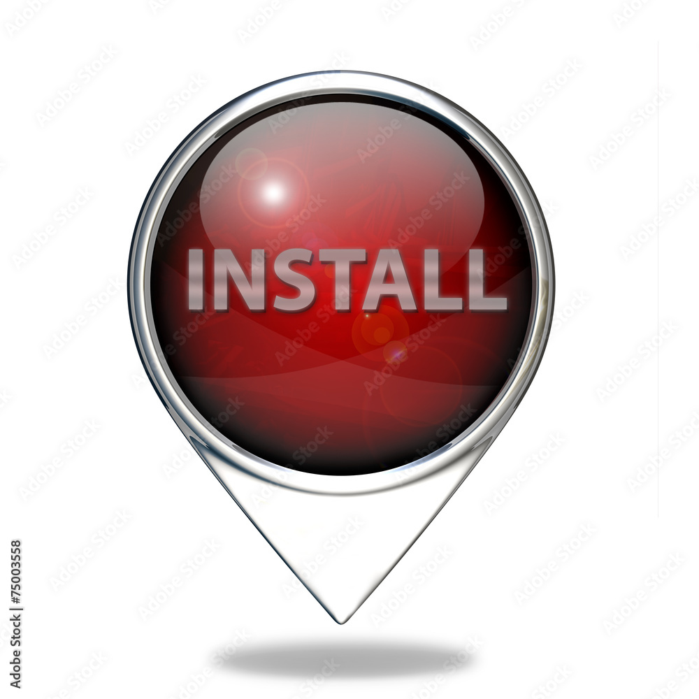 Installation pointer icon on white background Installation pointer icon on white background