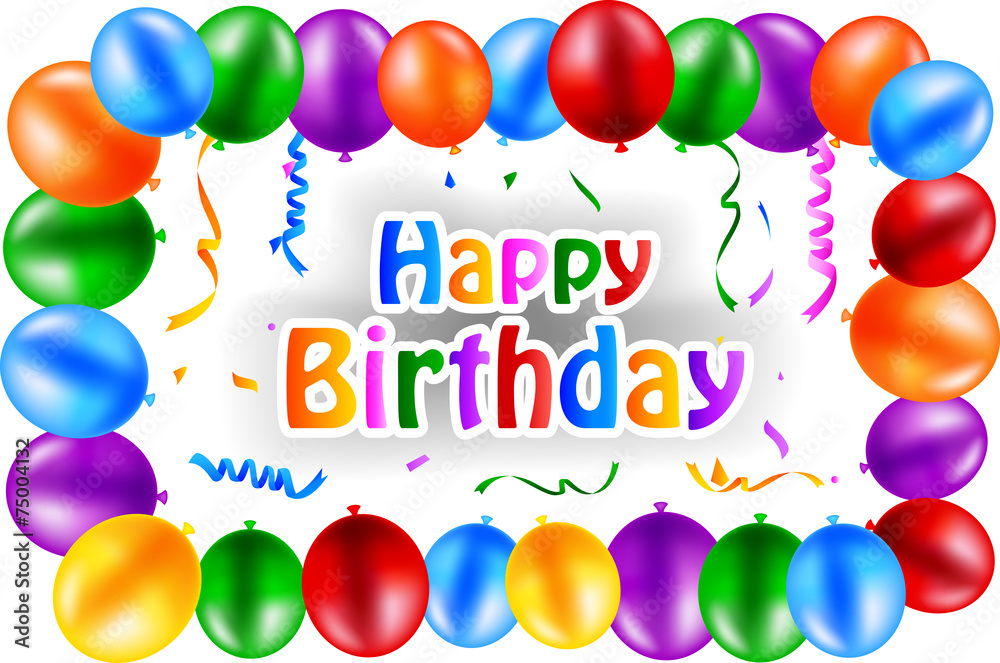 Birthday background with flying balloons Birthday background with flying balloons