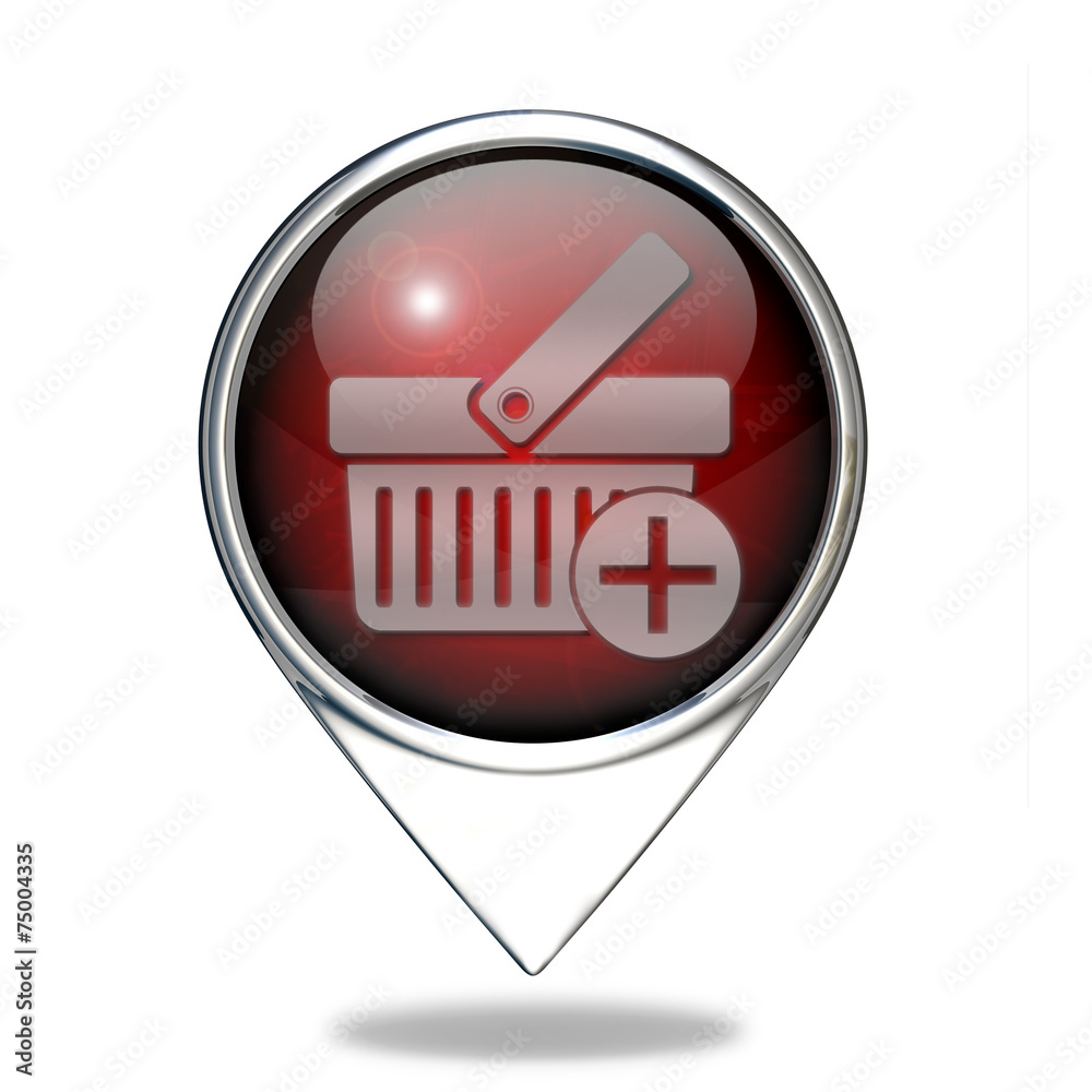 Add to basked pointer icon on white background Add to basked pointer icon on white background