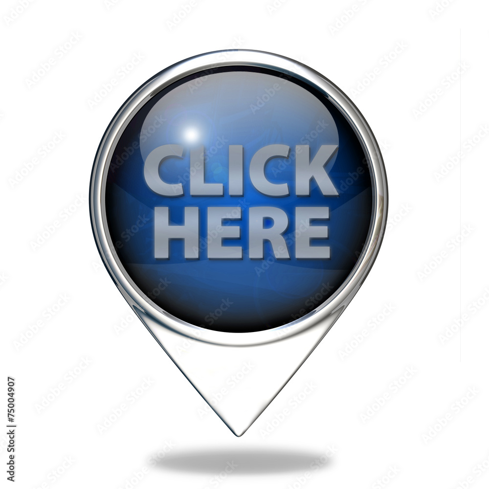 Click here pointer icon on white background Click here pointer icon on white background