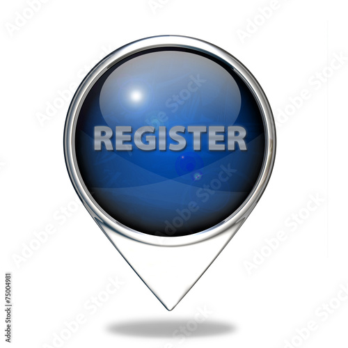 register pointer button on white background