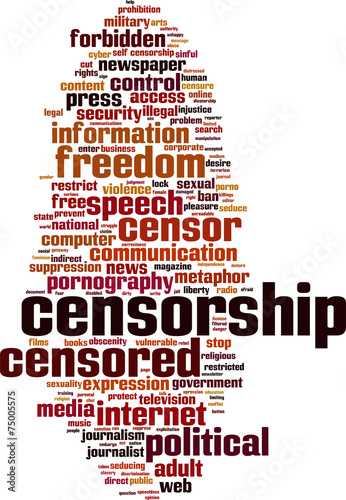 Censorship word cloud concept. Vector illustration
