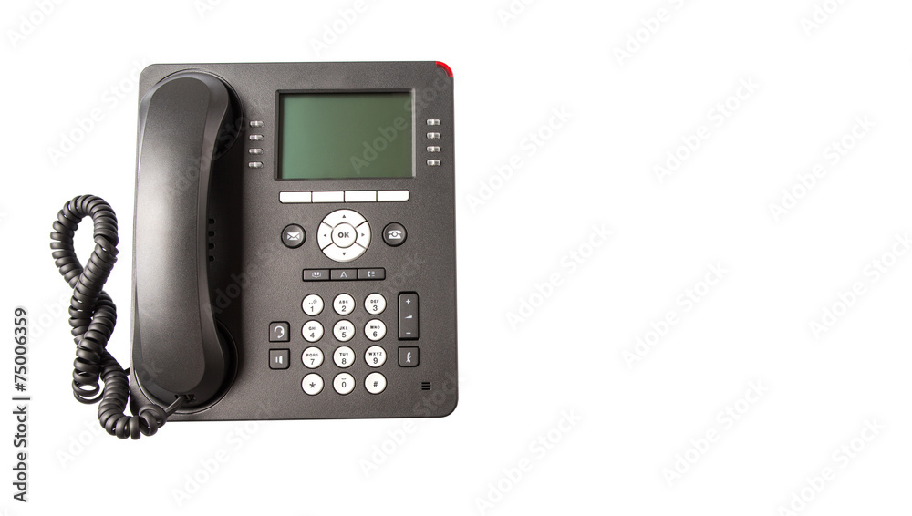 Modern desktop telephone over white background Modern desktop telephone over white background