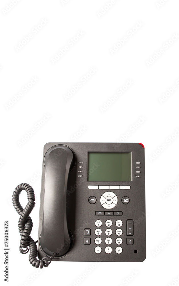 Modern desktop telephone over white background Modern desktop telephone over white background