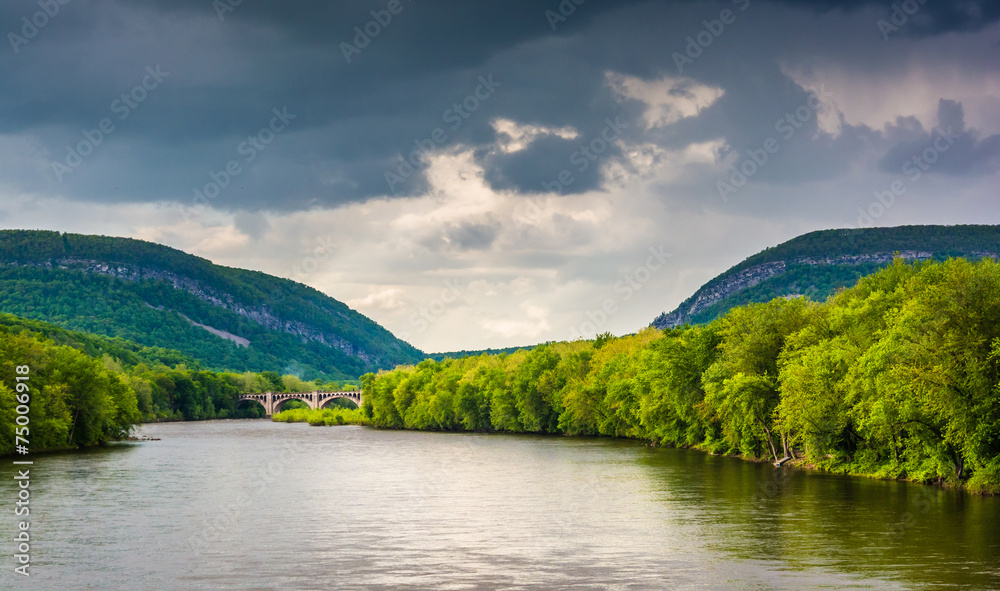 The Delaware Water Gap and the Delaware River seen from from a p