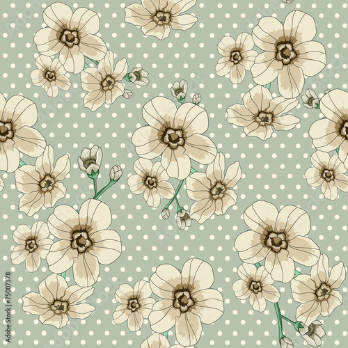 flower pattern with polka dot