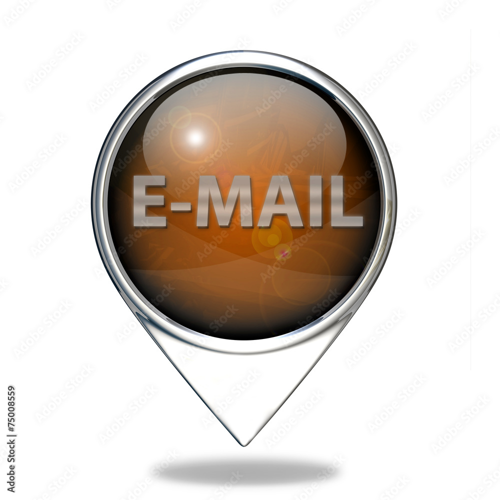 E-mail pointer icon on white background E-mail pointer icon on white background