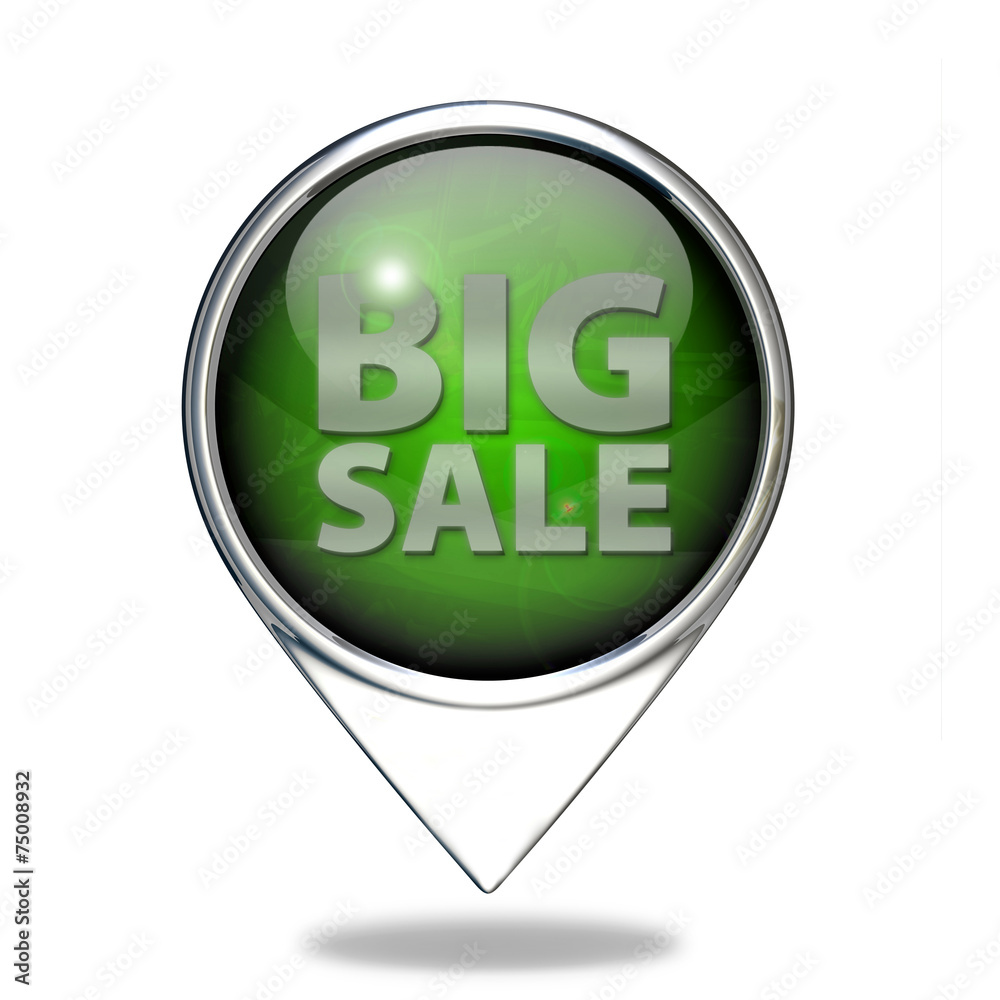 Big sale pointer icon on white background