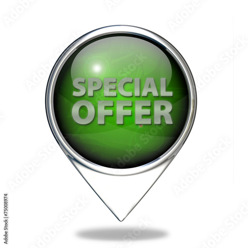 Special offer pointer icon on white background