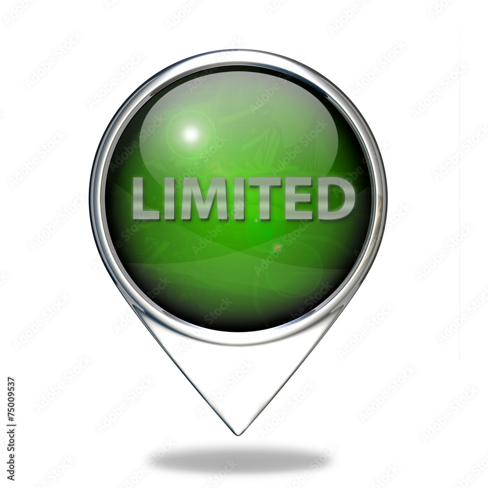 Limited pointer icon on white background Limited pointer icon on white background