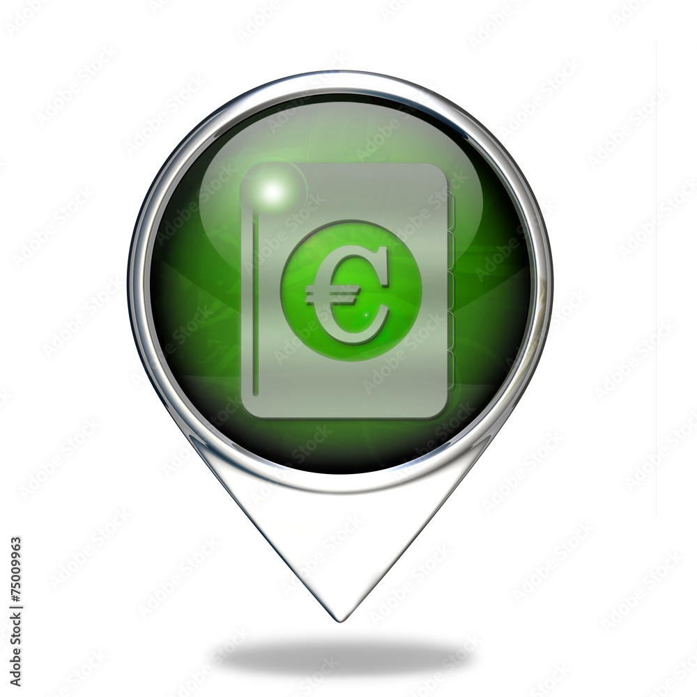 euro money book pointer icon on white background euro money book pointer icon on white background