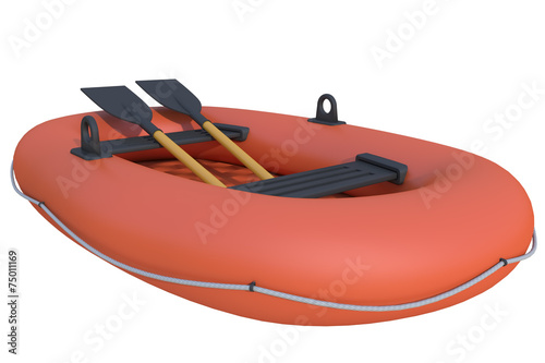 inflatable boat on a white background