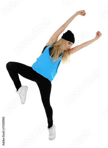 Hip hop dancer dancing isol...