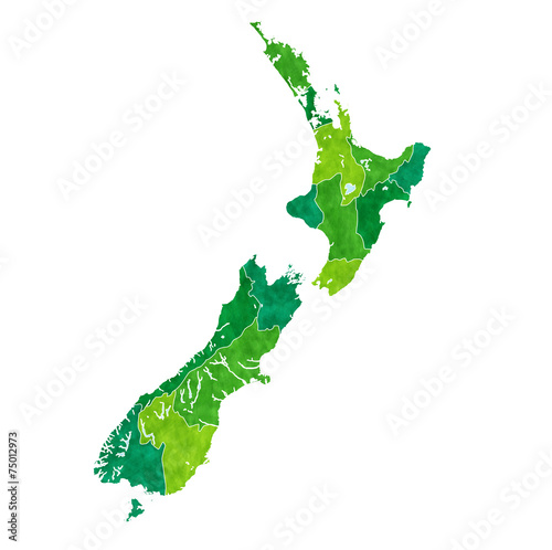 Obraz na plátně ニュージーランド　地図　国