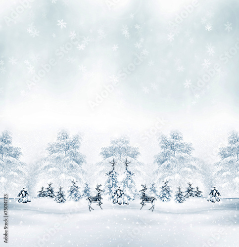 Winter. Snowfall. christmas card © alenalihacheva