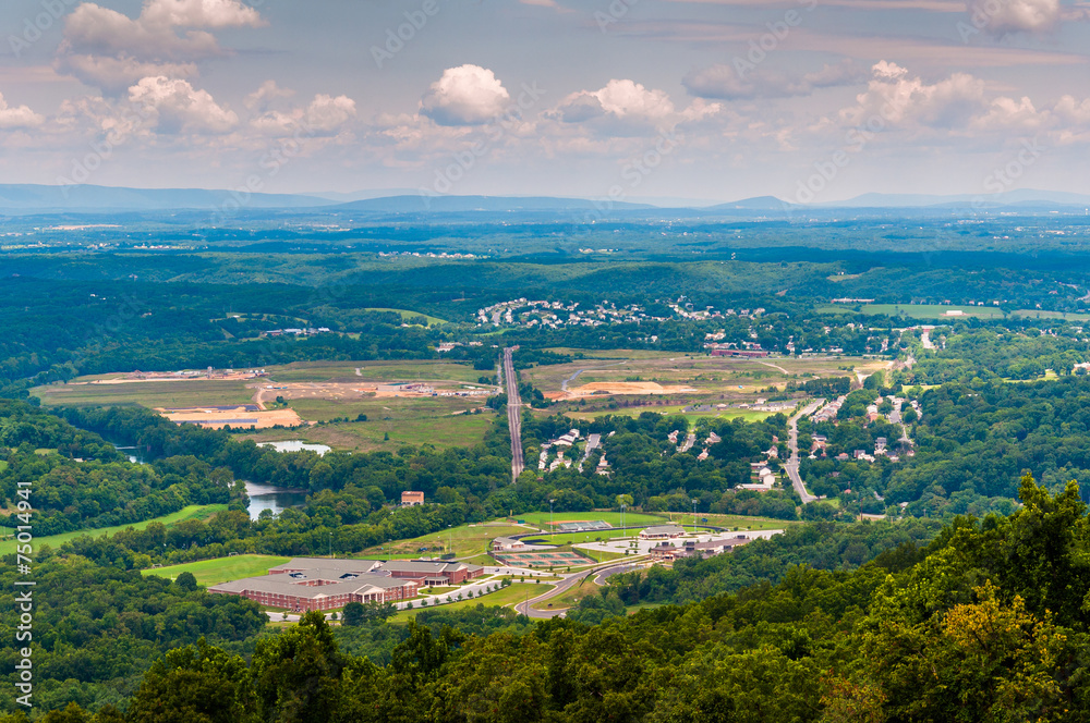 View of Front Royal, Virginia from Skyline Drive in Shenandoah N