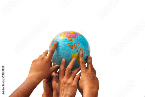 hand holding globe