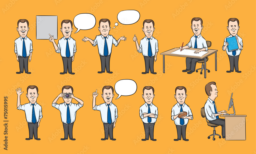 businessman working figures collection