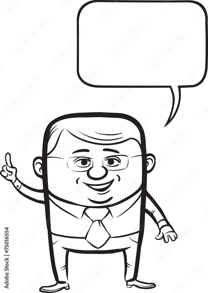 whiteboard drawing - cute cartoon vector businessman character