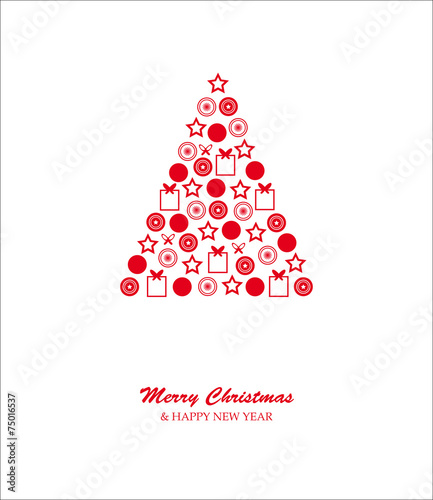 Merry Christmas and happy new year con albero