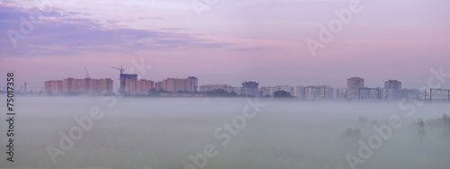Mist before Bataisk. Rostov region. Russia photo