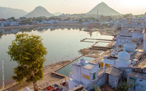 View of the City of Pushkar, Rajasthan, India. photo