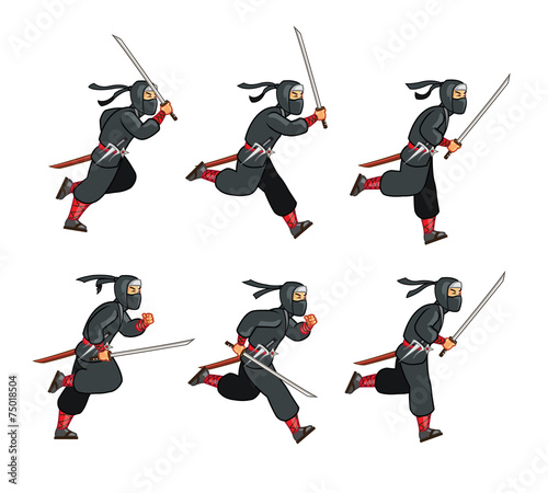 Ninja Running Game Sprite