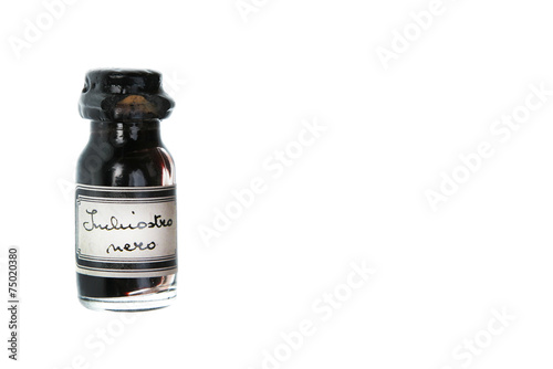 ink bottle vintage black isolated