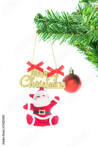 Santa hang at the Christmas tree