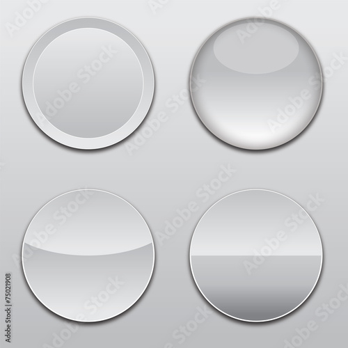 white clean gloss button