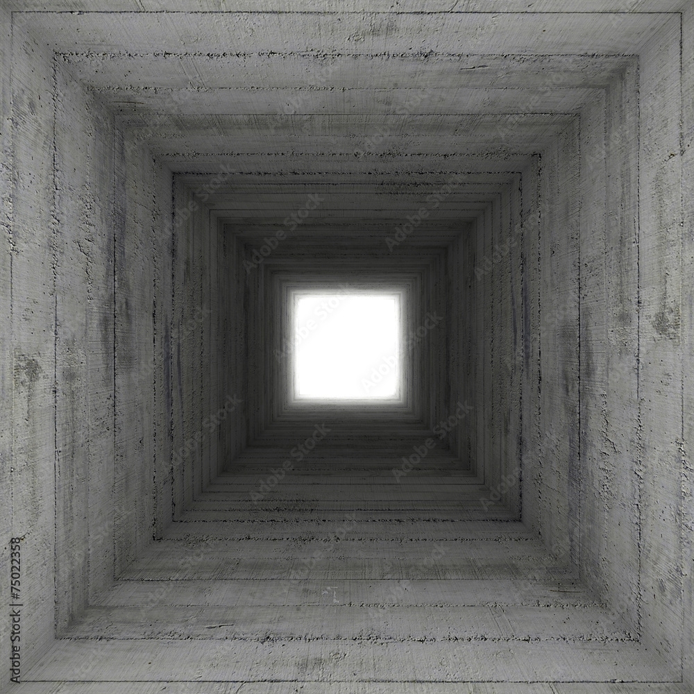 Fototapeta kwadratowy tunel betonowy
