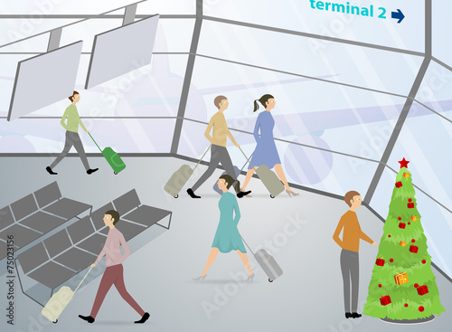 passenger inside the airport terminal