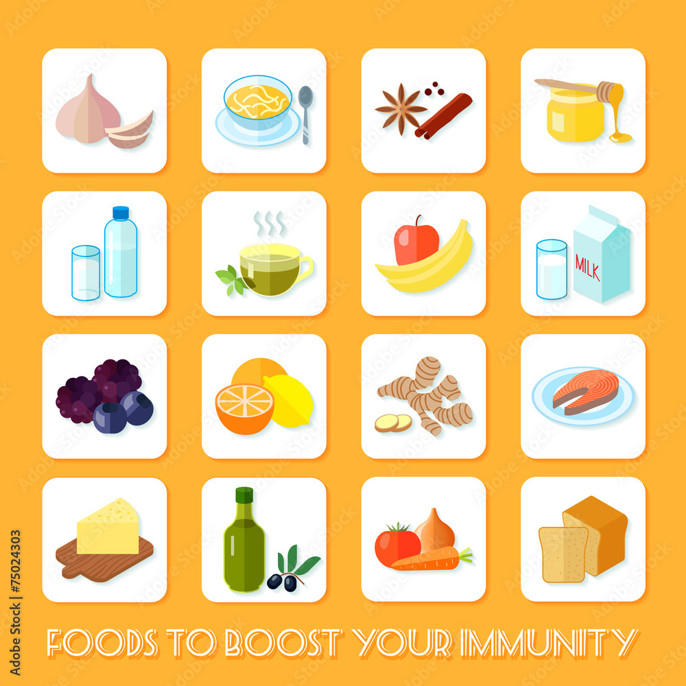 Healthy Food Icons Flat