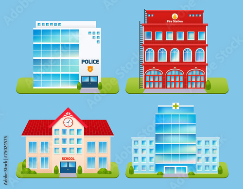 Buildings Emblems Set
