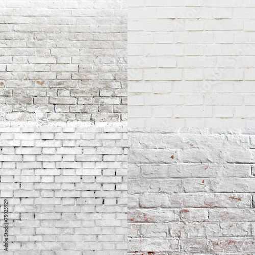 White Brick Wall Pattern Texture Set