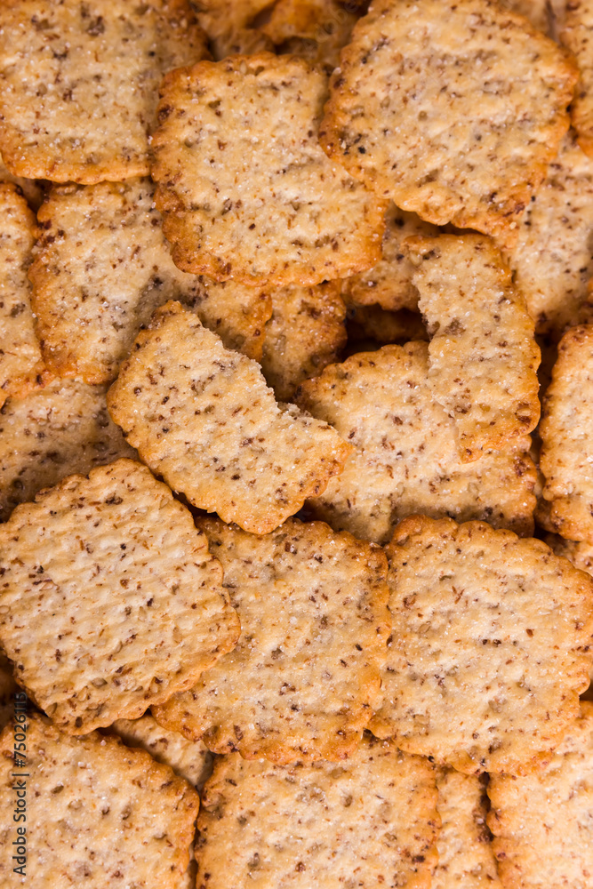 Background of crunchy biscuits Background of crunchy biscuits
