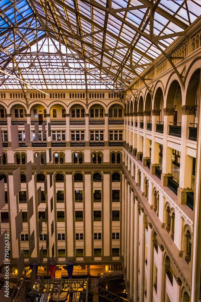 Interior architecture at the Old Post Office, in Washington, DC.