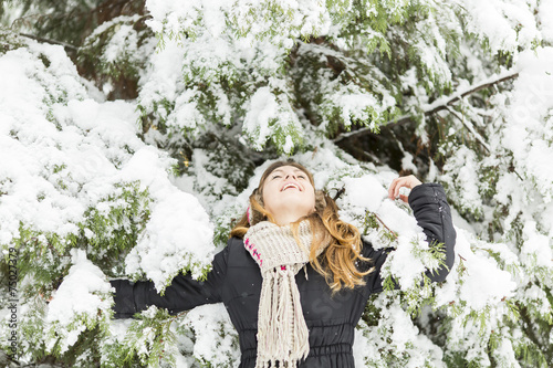 Young woman at winter time