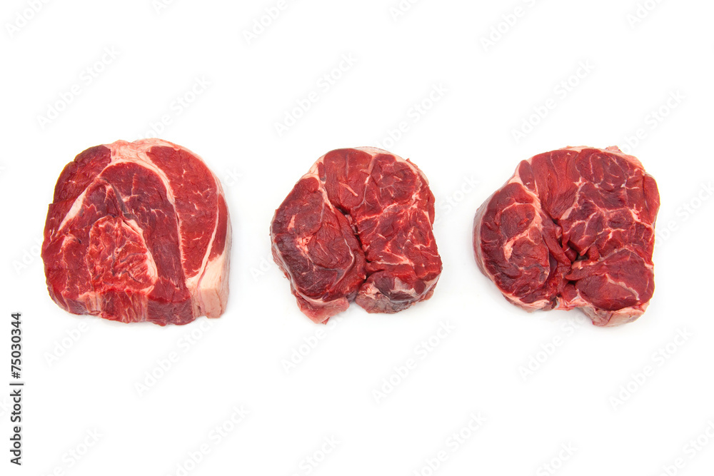 Shin of beef meat isolated on a white studio background, Shin of beef meat isolated on a white studio background,