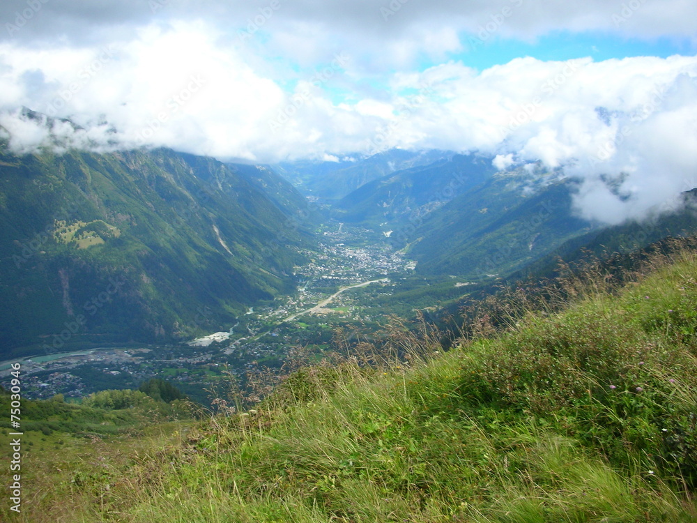 A view of an alpine valley