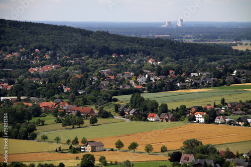 Obraz na płótnie Blick nach Bad Eilsen mit Kraftwerk Heyden w salonie
