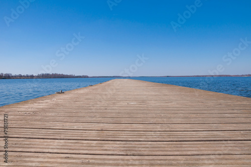 Background of the wooden pier on the lake