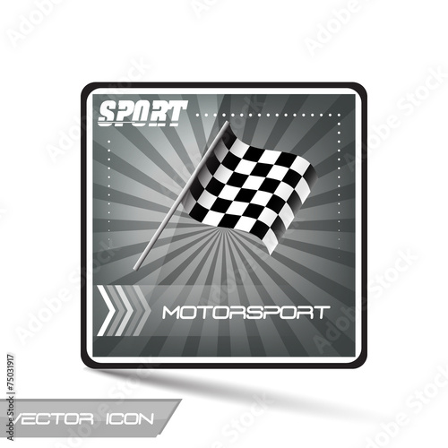 Motorsport vector icon with flag