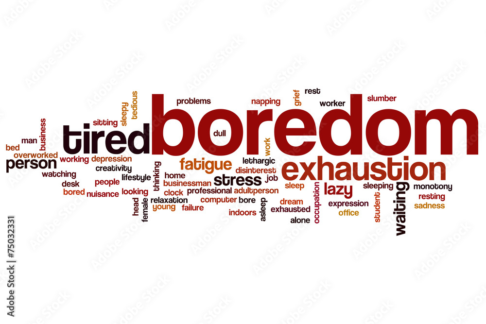 Boredom word cloud