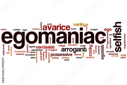 Tableau sur toile Egomaniac word cloud