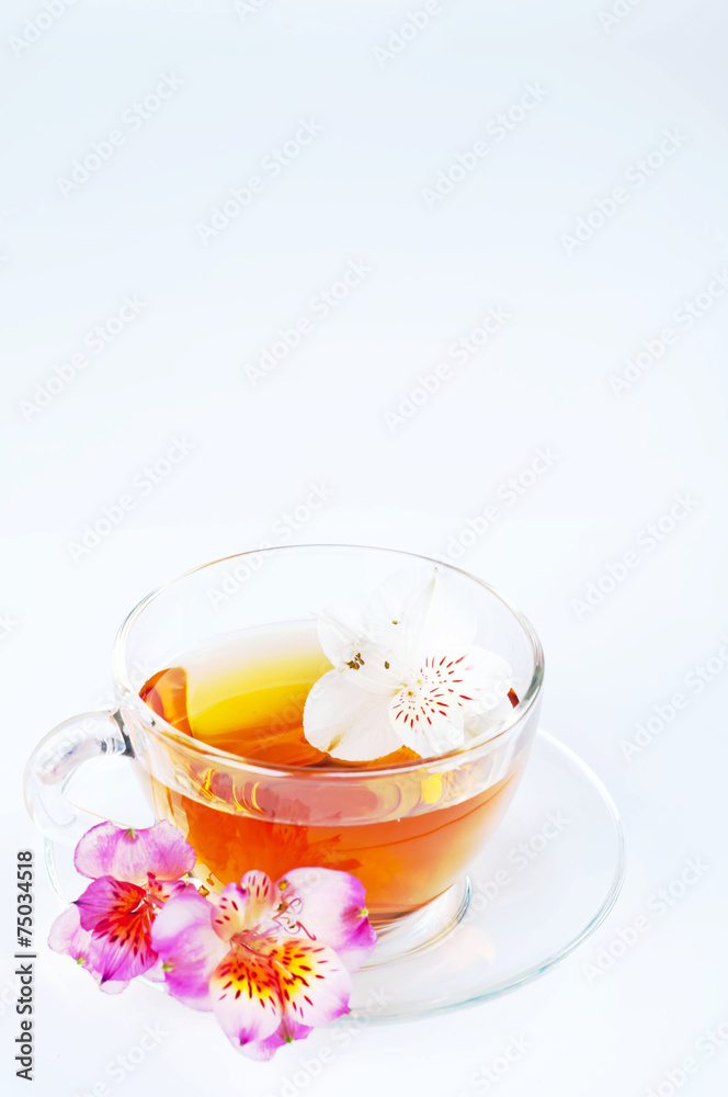 cup of tea with flowers cup of tea with flowers